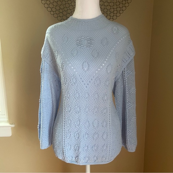 White House Black Market Sweaters - Light Blue Knitted Women’s Sweater, Size Medium